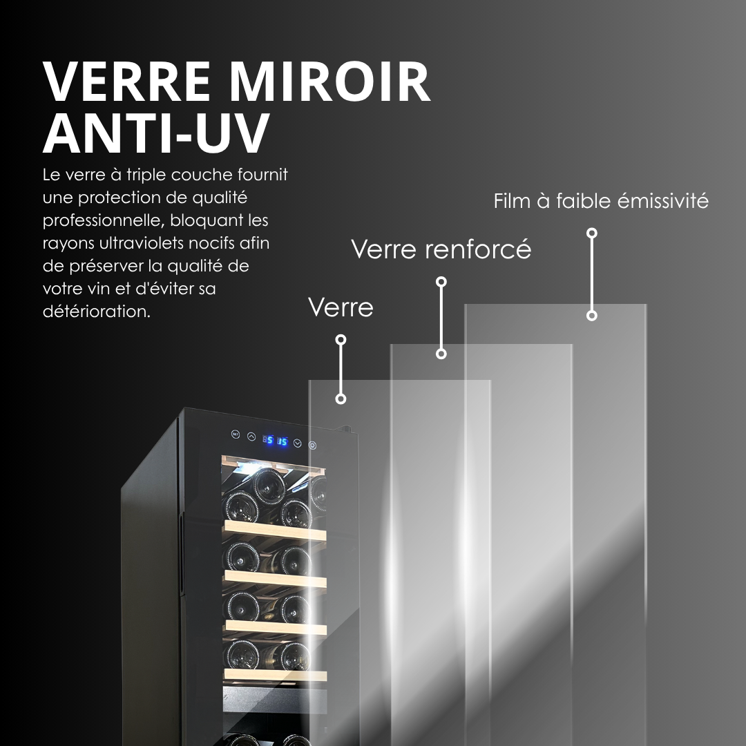 AGCS70VN2Z Cave à vin 2 zones faible largeur jusqu'à 68 bouteilles LeCépage