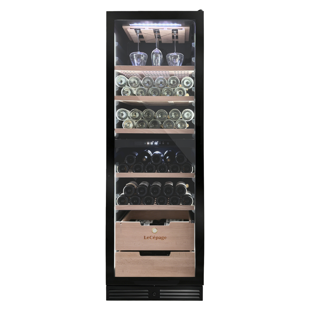 Lécépage Cave à vin enchassable AGCV210VN2ZBI – 209 bouteilles – Double zone