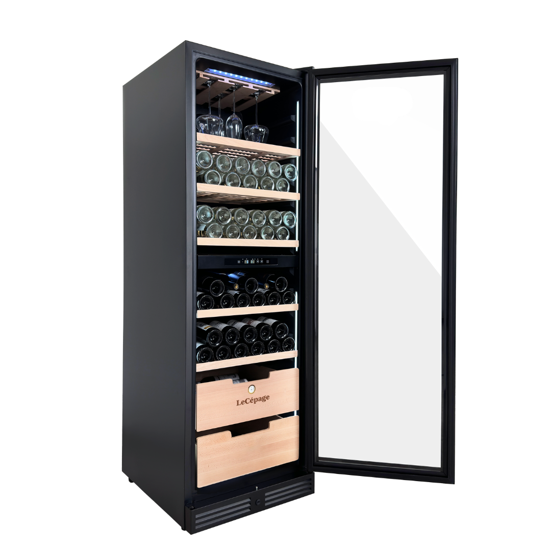 Lécépage Cave à vin enchassable AGCV210VN2ZBI – 209 bouteilles – Double zone