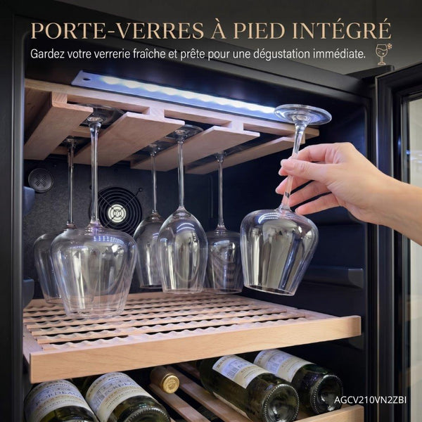 Lécépage Cave à vin enchassable AGCV210VN2ZBI – 209 bouteilles – Double zone