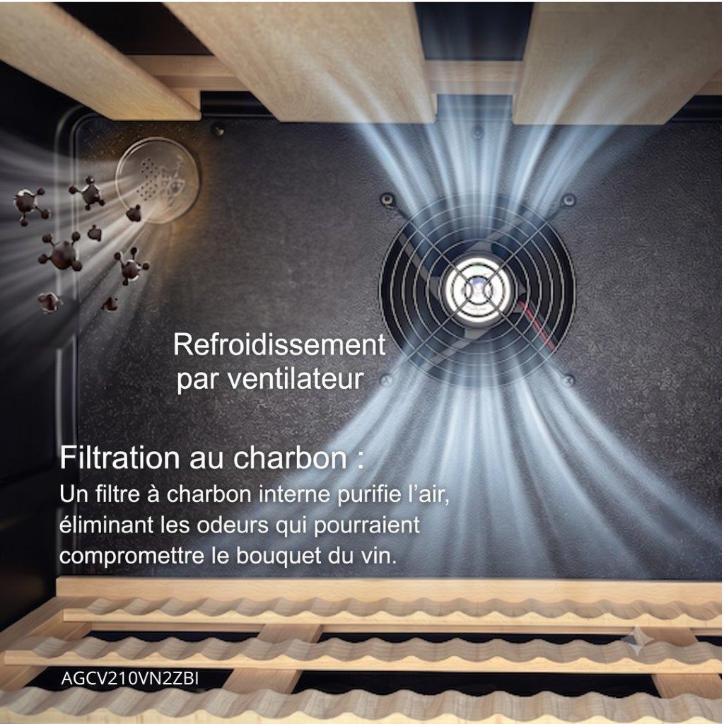 Lécépage Cave à vin enchassable AGCV210VN2ZBI – 209 bouteilles – Double zone