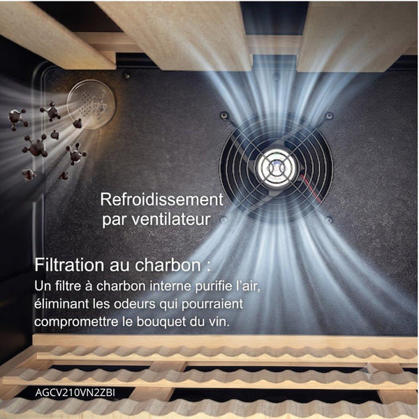 Lécépage Cave à vin enchassable AGCV210VN2ZBI – 209 bouteilles – Double zone