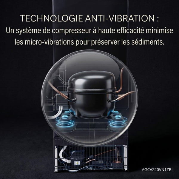 Cave à vin de vieillissement AGCV220VN1ZBI Lecépage 209 bouteilles Porte verre noire