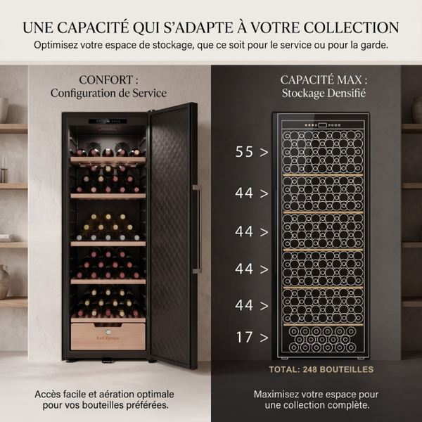 Cave de vieillissement AGCV240PPN Lécepage 248 bouteilles