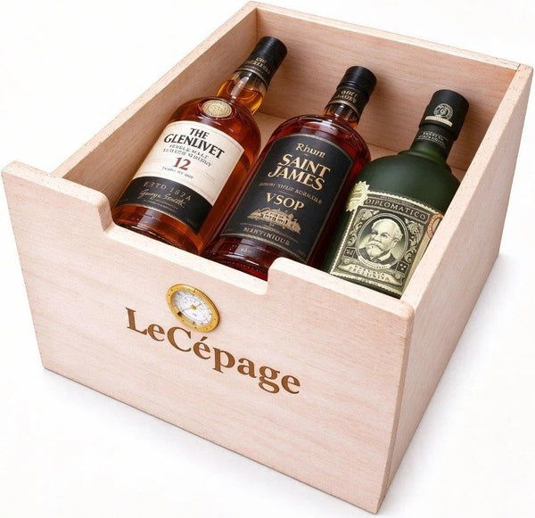 Caisse en bois Le Cépage fournie avec la cave AGCV70PPN