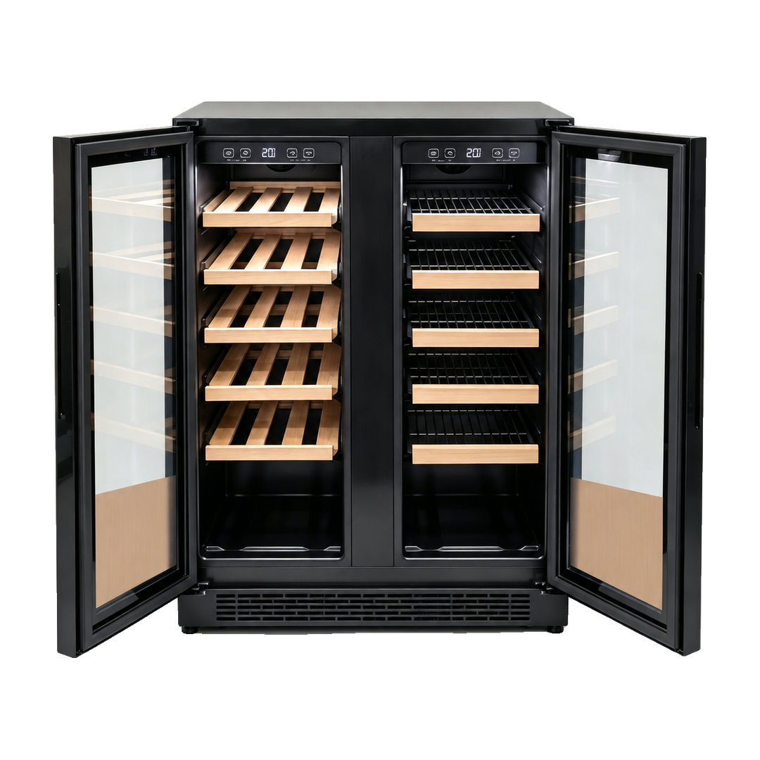 AGJ40VN2SBBU cave à vin double zone - clayettes en bois