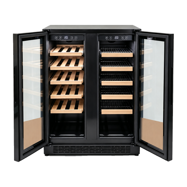 AGJ40VN2SBBU cave à vin double zone - clayettes en bois