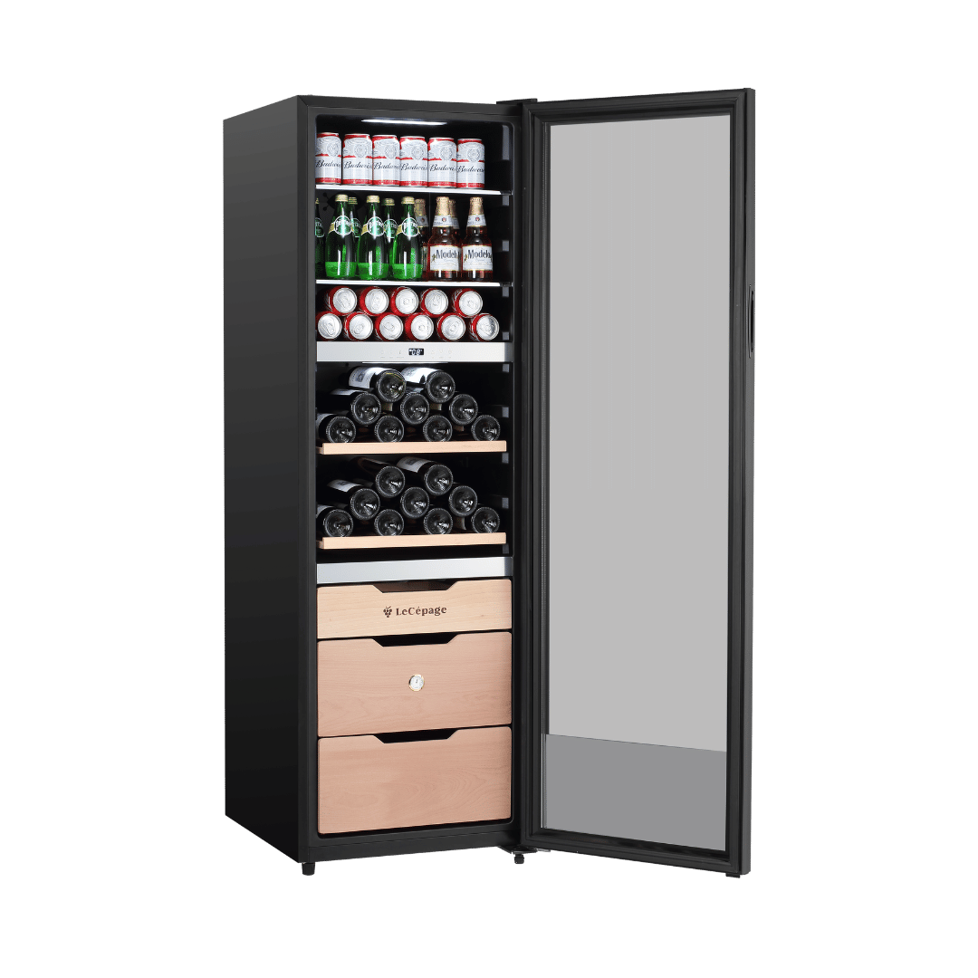 AGK3ZMULTI 282L Cave à Vin et Boissons à Triple Zone Polyvalente | LeCépage